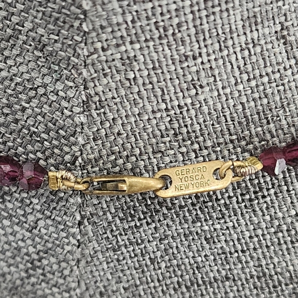 Vintage Gerard Yosca 16" Beaded Necklace Red Glass Teardrops & Turquoise Accent - Picture 5 of 9